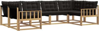 vidaXL Conjunto De Sof&aacute;s De Exterior 6 Uds. Blanco Y Negro Vidaxl