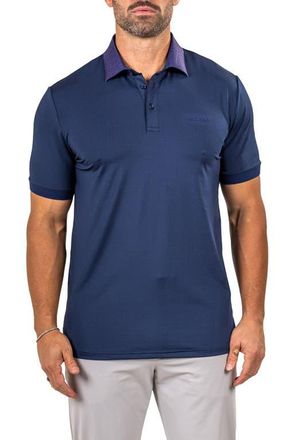 Maceoo Marthyr0030 Blue Contrast Collar Golf Polo at Nordstrom, Size 7