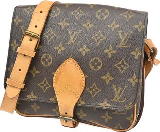 Louis Vuitton Cartouchiere Monogram Canvas Brown Canvas Handbag (Pre-Owned)