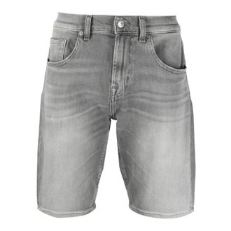 7 For All Mankind Kniebroek van denim - Heren - Korte broeken - Grijs - Maat: W36 Denim