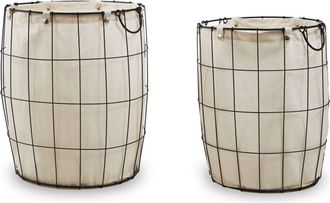 Premier Housewares Harga Set Of Two Matte Black Laundry Baskets