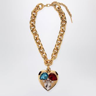 Alessandra Rich Gold-tone chain necklace with heart pendant