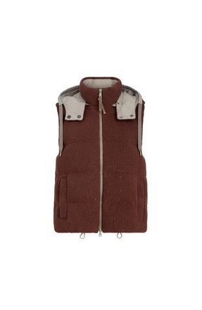 Brunello Cucinelli Knit down vest in Bordeaux at Nordstrom, Size 42 It