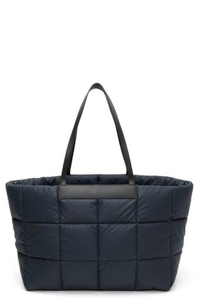 VeeCollective Large Porter March&eacute; Quilted Recycled Nylon Tote in Dark Navy Blue at Nordstrom