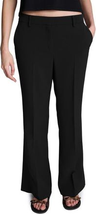 Kenneth Cole Luxe Twill Flare Pants in Black at Nordstrom, Size 10