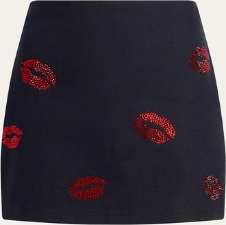 Cinq &agrave; Sept Doris Denim Kissing Booth Mini Skirt
