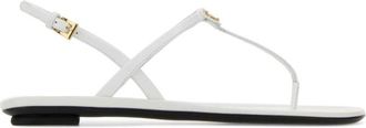 Prada White Solid Infradito Sandals