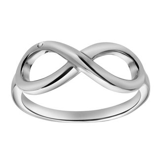 LuvMyJewelry Rielle Sterling Silver 0.01 Ct Diamond Infinity Ring