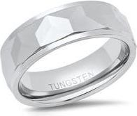 HMY Jewelry Mens Faceted Tungsten Ring in Silver at Nordstrom Rack, Size 11