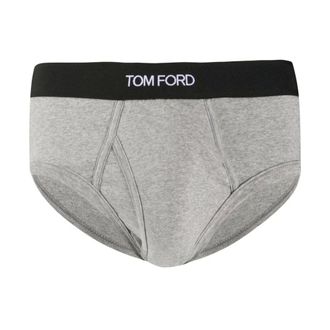 Tom Ford Bottoms, male, Gray, Size: XL Logo Waistband Briefs