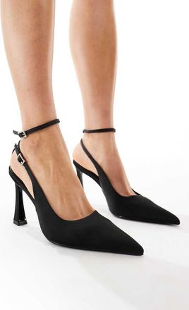 schuh Sunday - Scarpe con tacco nere in raso-Nero