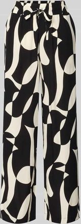 Soyaconcept Stoffhose aus Viskose im Allover-Look Modell CHANISE in Black, Gr&ouml;&szlig;e XXL