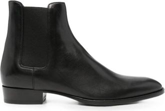 Saint Laurent Wyatt Chelsea Boots In Smooth Leather