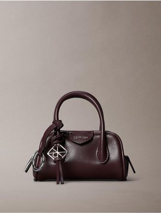 Calvin Klein Womens Emblem Trio Mini Bag Charm - Brown