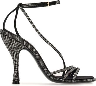 Ferragamo 105mm crystal-embellished leather sandals - women - Goat Skin/Goat Skin - 6.5C - Black