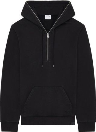 Courr&egrave;ges Zwarte Fleece Hoodie met Rits - Heren - Hoodies - Zwart - XS - Katoen - Hoodies & sweatvesten