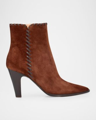 Gianvito Rossi Zaira 85mm Suede & Leather Ankle Boots