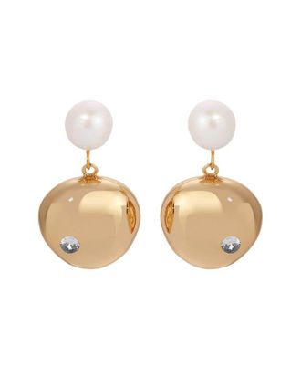 Ettika 18K Plated 4-5mm Pearl Stud Earrings