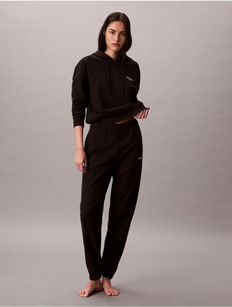 Calvin Klein Womens Cotton Blend Terry Joggers - Black - XL