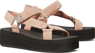 Tory Burch Mellow Platform Sandal in Malva /Perfect Black /Silver at Nordstrom, Size 10.5