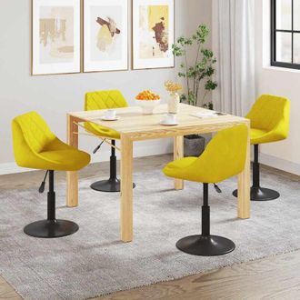 vidaXL Sedie da pranzo Girevoli 4 pz Giallo Senape in Velluto - Vidaxl