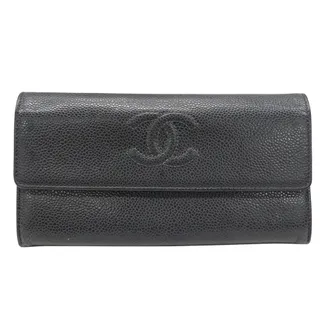 Chanel Charcoal Gray Grained Calfskin (Pre-Owned)