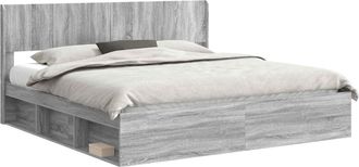 vidaXL Estructura De Cama Con Almacenamiento Y Cabecero Sonoma Gris Vidaxl
