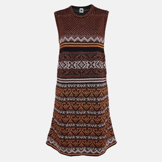 M Missoni Multicolor Patterned Lurex Knit Midi Dress
