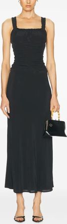 Staud Maxi-jurk met vierkante hals - Zwart