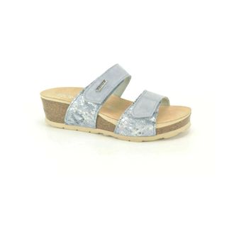 Rohde Blauwe Instap Sandalen met Velcro Straps - Dames - Sleehakken - Blauw - 37 EU - Schoenen