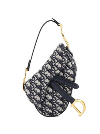 Dior Saddle Handbag Oblique Canvas Mini shoulder bag - Blue