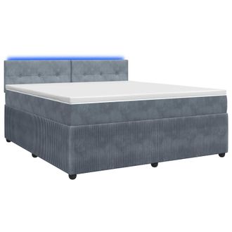 vidaXL Letto Box Spring Con Materasso Grigio Scuro 140 X 190 Cm Vidaxl