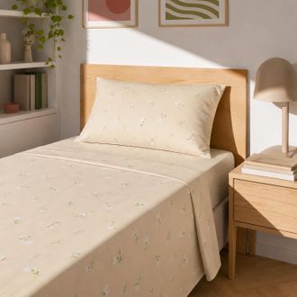 KASANOVA Completo letto singolo fiorellini beige