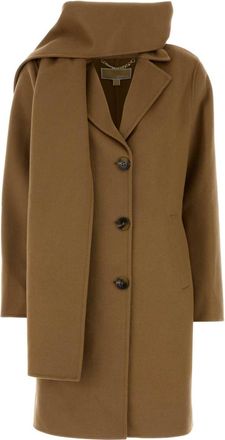 Michael Kors Womens Camel Wool Blend Coat - Tan - Size Large