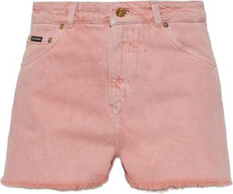 Dolce & Gabbana Vintage-Effect Denim Shorts - Dames - Denim shorts - Roze - 2XS - Denim - Korte Broeken