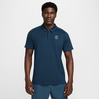 Nike Mens Court Advantage Dri-FIT Tennis Polo in Blue | FZ6907-478