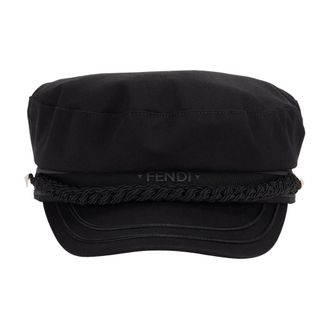Fendi Baker Boy Hoed - Dames - Petten - Zwart - L - Katoen - Accessoires