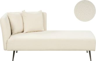 Beliani Beliani - Chaise Longue Estilo Moderno Izquierdo Con Cojines Patas De Metal Div&aacute;n Blanco Riom