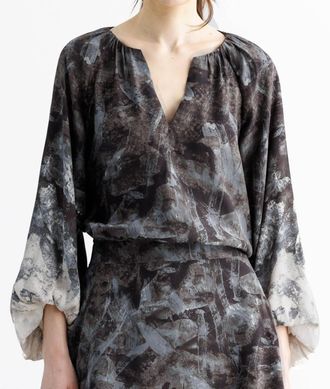 Go Silk Bubbled Up Blouse In Nightshadow Dye