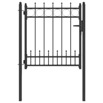vidaXL Puerta De Cerca Horst Acero Negro Con Cerradura Vidaxl
