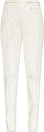 Diesel L-Croc Broek - Dames - Leren Broeken - Wit - 2XS - Leer - Broeken