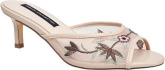French Connection Louvisa Embroidered Kitten Heel in Nude at Nordstrom, Size 10