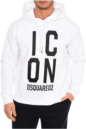 Dsquared2 Icon Squared Cool Fit Hoodie - Heren - Hoodies - Wit - S - Katoen - Hoodies & sweatvesten