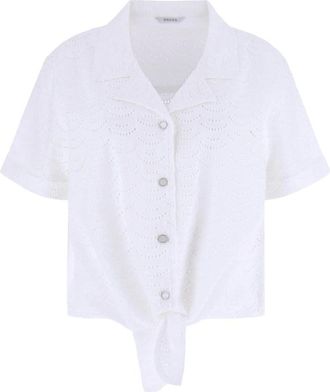 Guess Overhemden, Dames, Wit, XS, Katoen, Sharon Eyelet Shirt