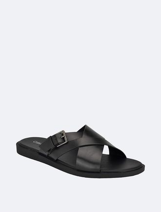 Calvin Klein Mens Mens Elon Sandal - Black - 10