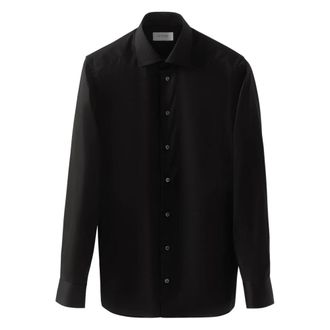 Eton Signature Twill Overhemd - Heren - Casual Overhemden - Zwart - XS - Katoen - Overhemden