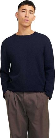 Jack & Jones Jack And Jones Heren Pullover met platte gebreide ronde hals (Navy Blazer)