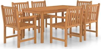 vidaXL Conjunto De Comedor De Jard&iacute;n De 7 Piezas, 160 X 80 Cm, Madera Maciza De Teca Vidaxl