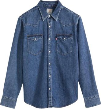 Levi's Overhemden, Heren, Blauw, L, Denim, Barstow Standard Western Denim Shirt