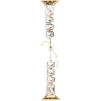Nordstrom Rack Large Crystal Smartwatch Band in Clear- Gold at Nordstrom Rack